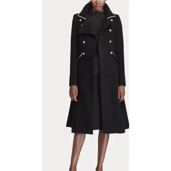 $2900 Ralph Lauren Collection Black Wool Double-Breast Clifton Coat Purple Label - Picture 8 of 16